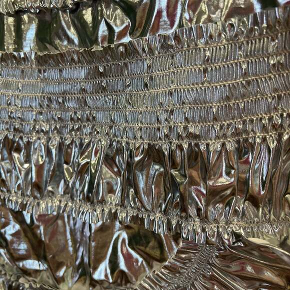 NWT Isabel Marant Silver Metallic mini skirt ruffle cotton size 34 FR 20753332 - Picture 7 of 16